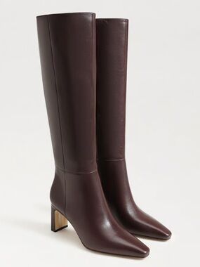 Sylvia extra Wide Calf Knee High Boot pecan leather